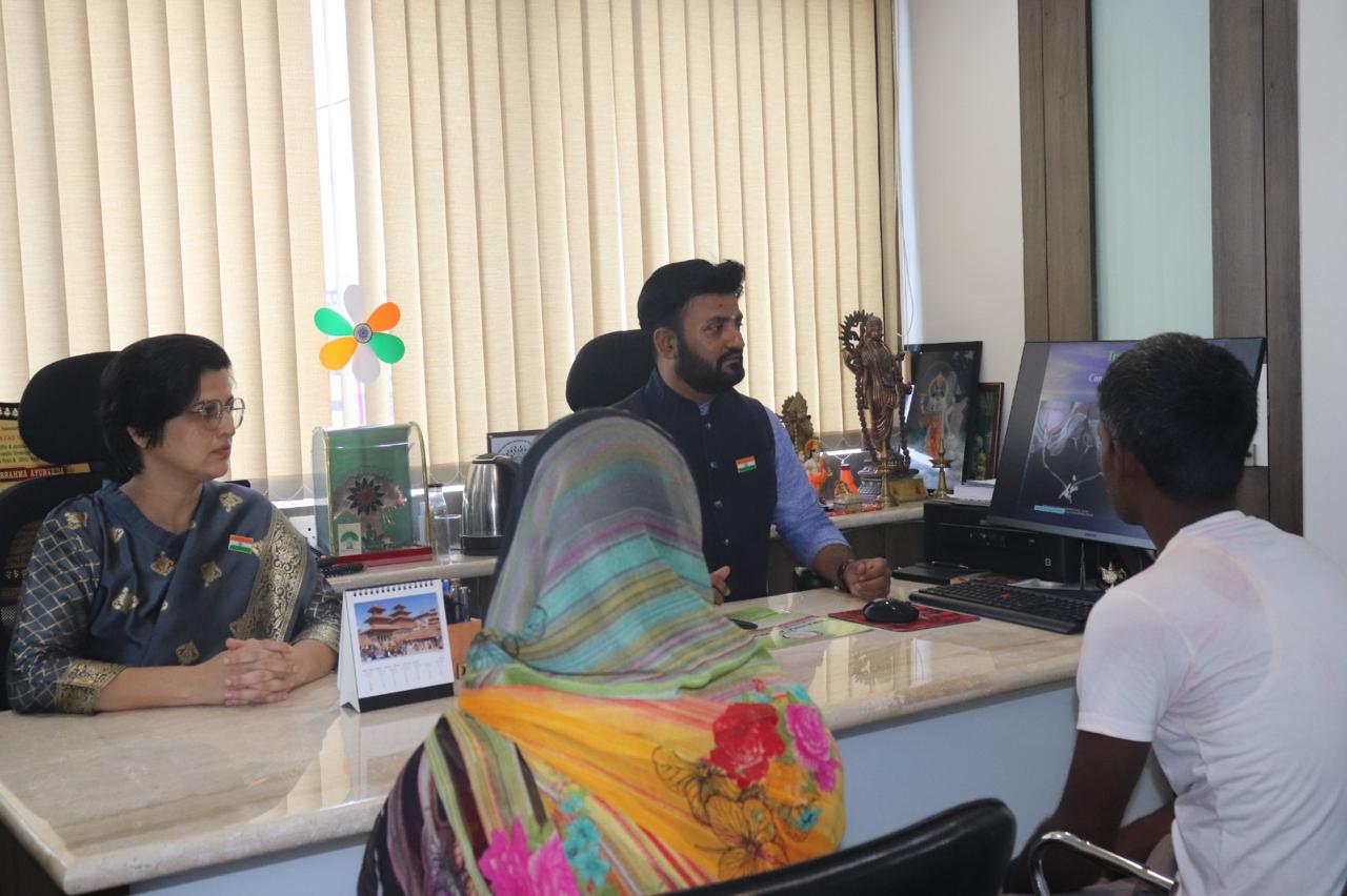 Medical consultation at Brahma Ayurveda: detailed assessment, patient history discussion, and individualized care planning